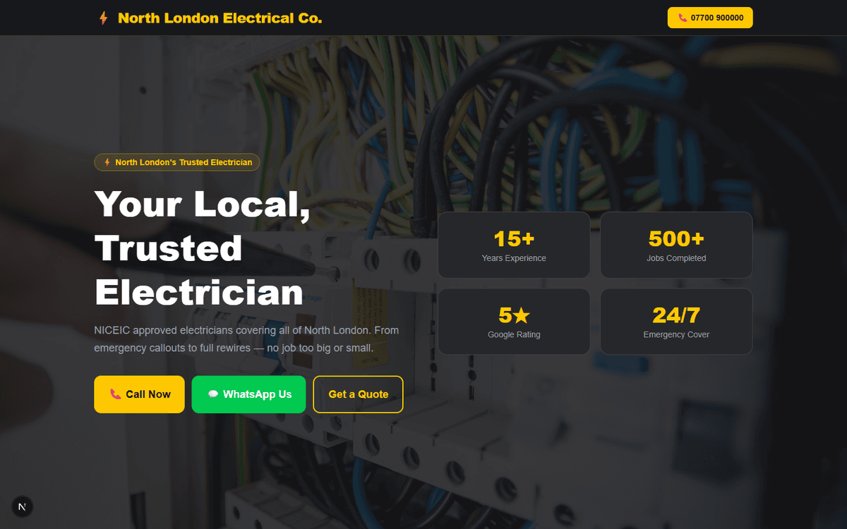 Electrician demo website